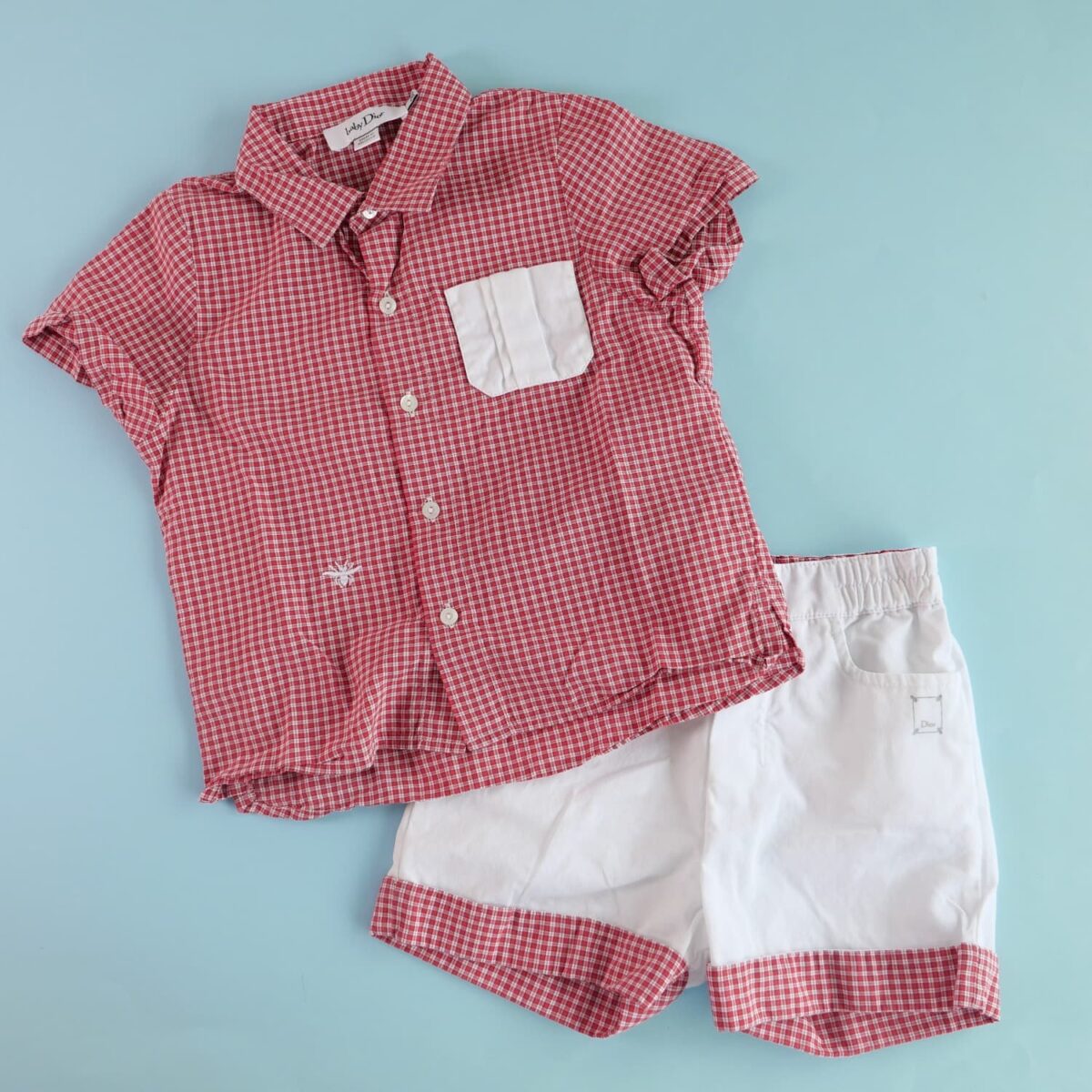 SET CAMISA CUADROS ROJOS Y BLANCOS